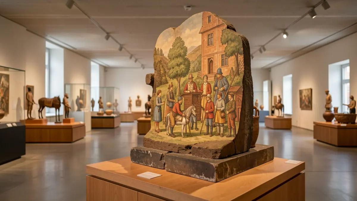 Euskal Museoa Bilbaoko barrualdea, artefaktu historikoak eta erakusketa modernoaren nahasketa bat erakusten duena.